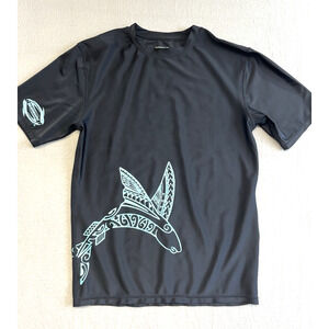 Sea Hawaii Monkskin Sz Small Black Short Sleeve Shirt Love The Ocean UPF